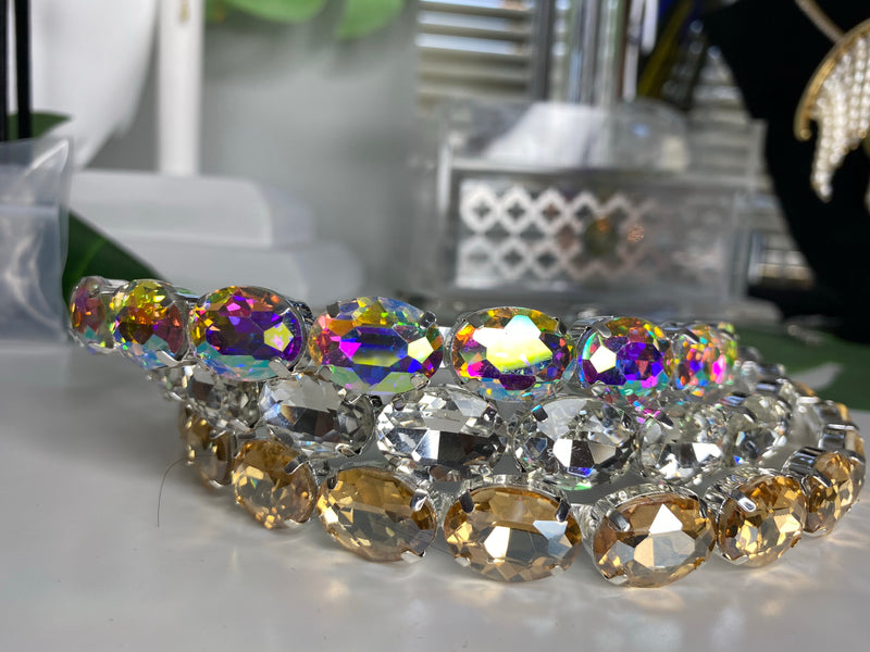 minkissy 3pcs Leaf Crystal Headband Renaissance Accessories
